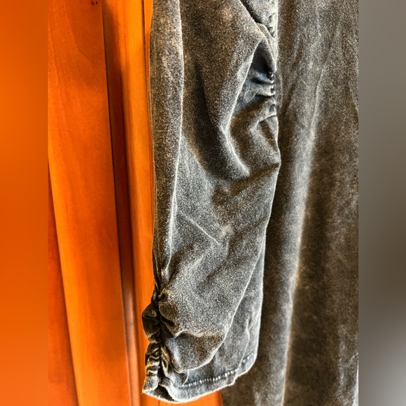 NWT Retro Style Acid Washed Puff Sleeve Dress - Picture 4 of 7